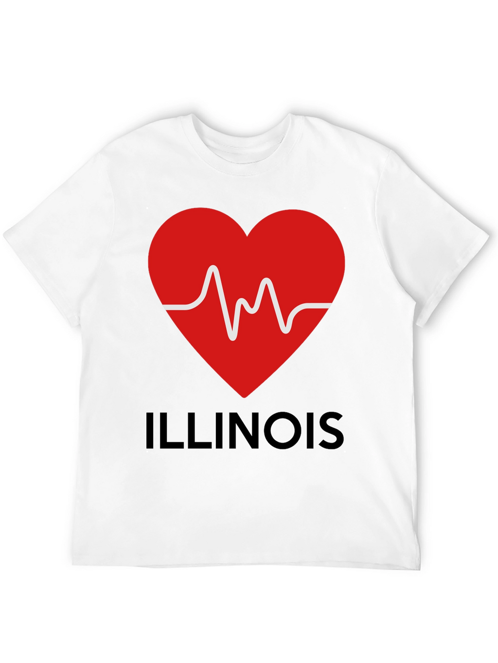 Illinois Heartbeat T-Shirt - Black