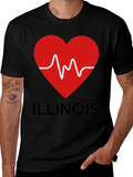Illinois Heartbeat T-Shirt - Black