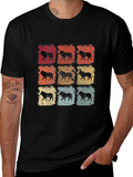 Retro Lion Print Mens T-Shirt