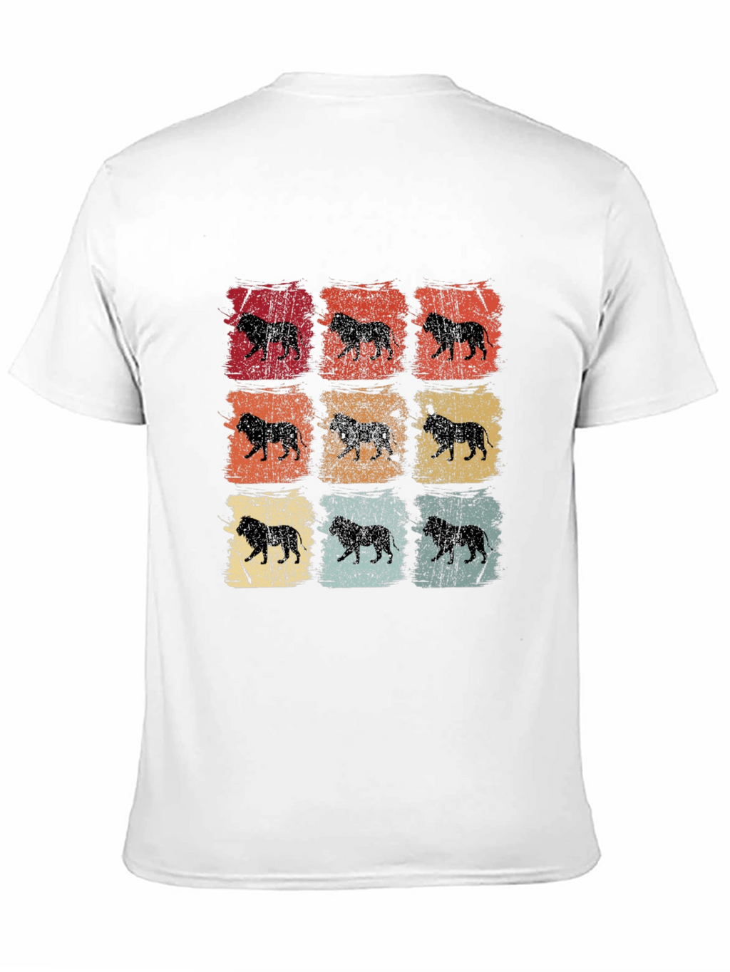 Retro Lion Print Mens T-Shirt
