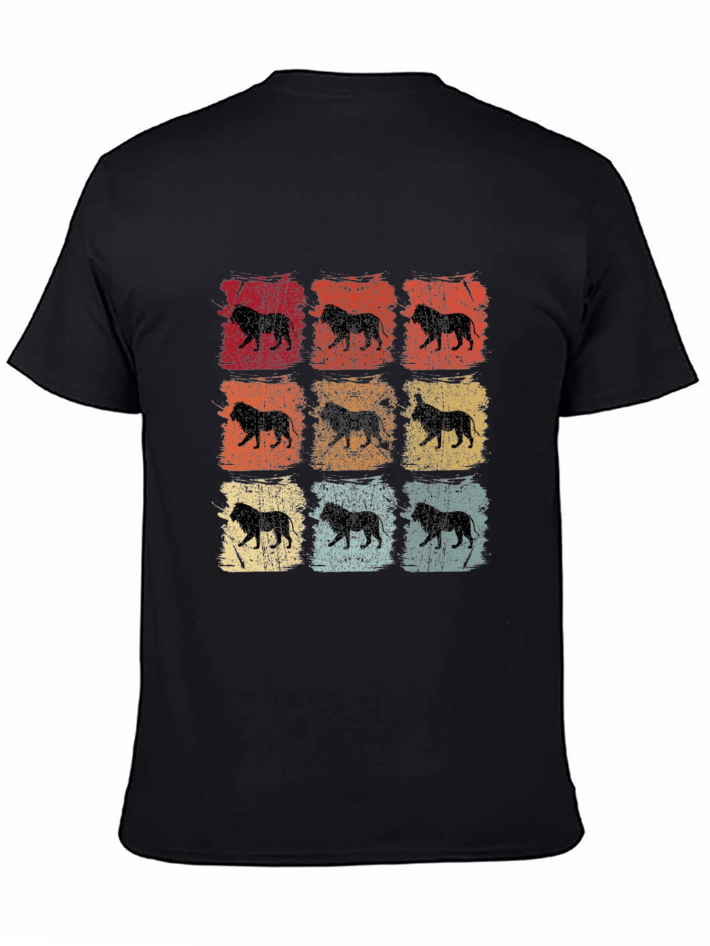 Retro Lion Print Mens T-Shirt