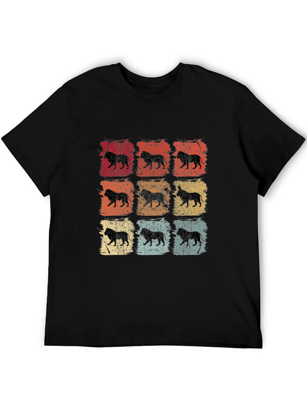 Retro Lion Print Mens T-Shirt