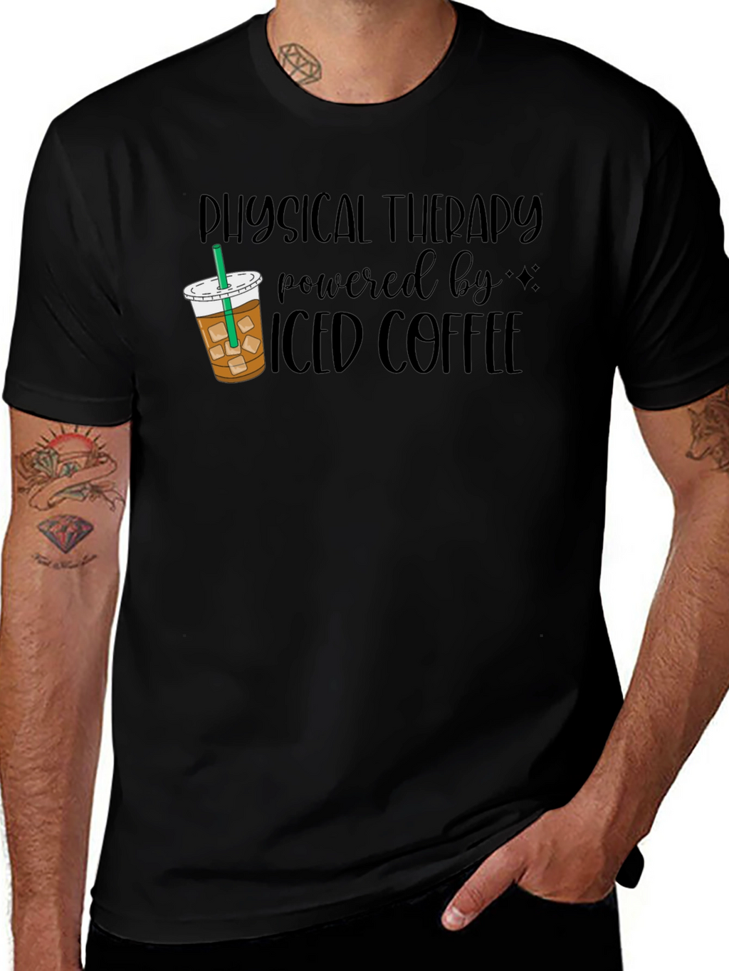 Physical Therapy Iced Coffee Black T-Shirt