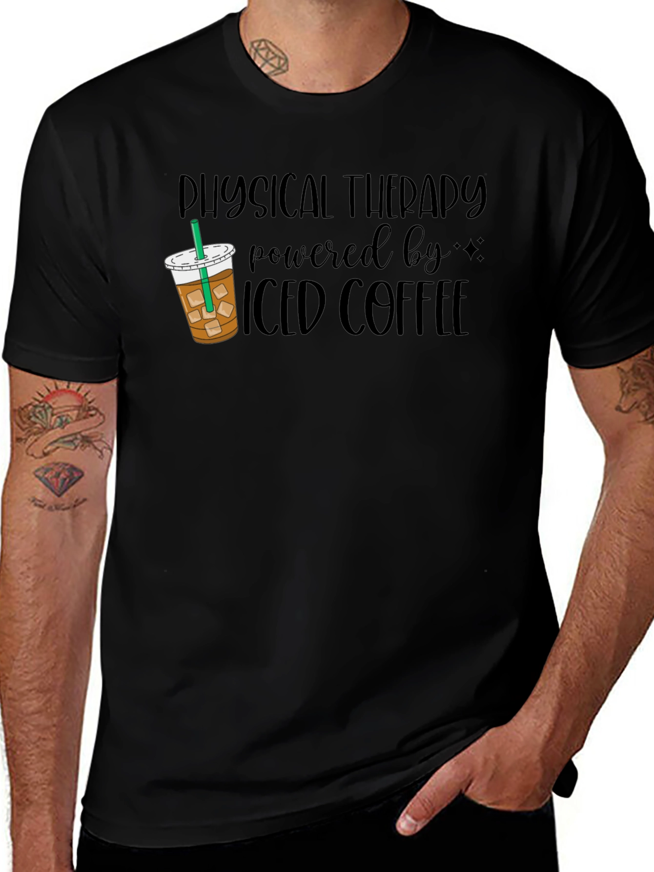 Physical Therapy Iced Coffee Black T-Shirt