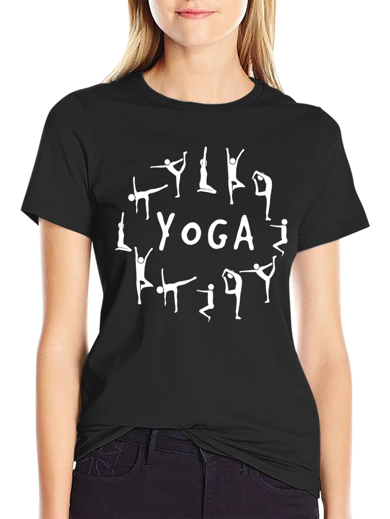 Yoga Poses Graphic T-Shirt - Black