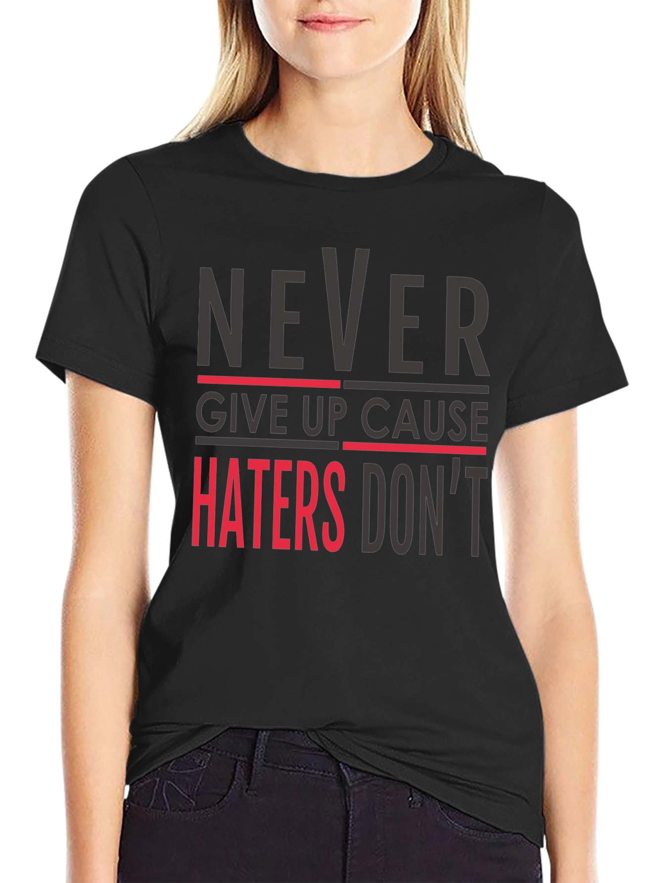 Never Give Up Graphic Tee - Motivational Mens T-Shirt