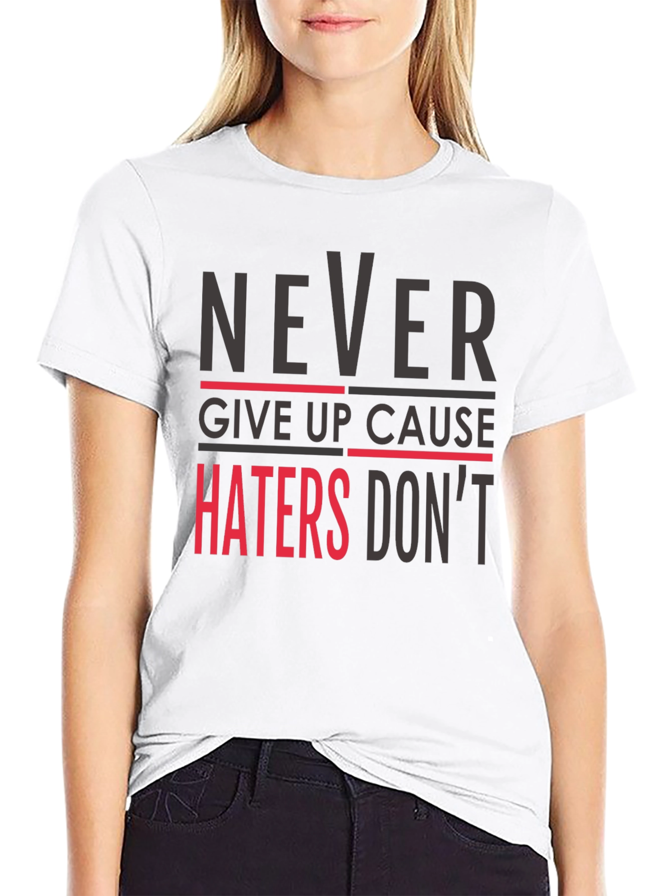 Never Give Up Graphic Tee - Motivational Mens T-Shirt