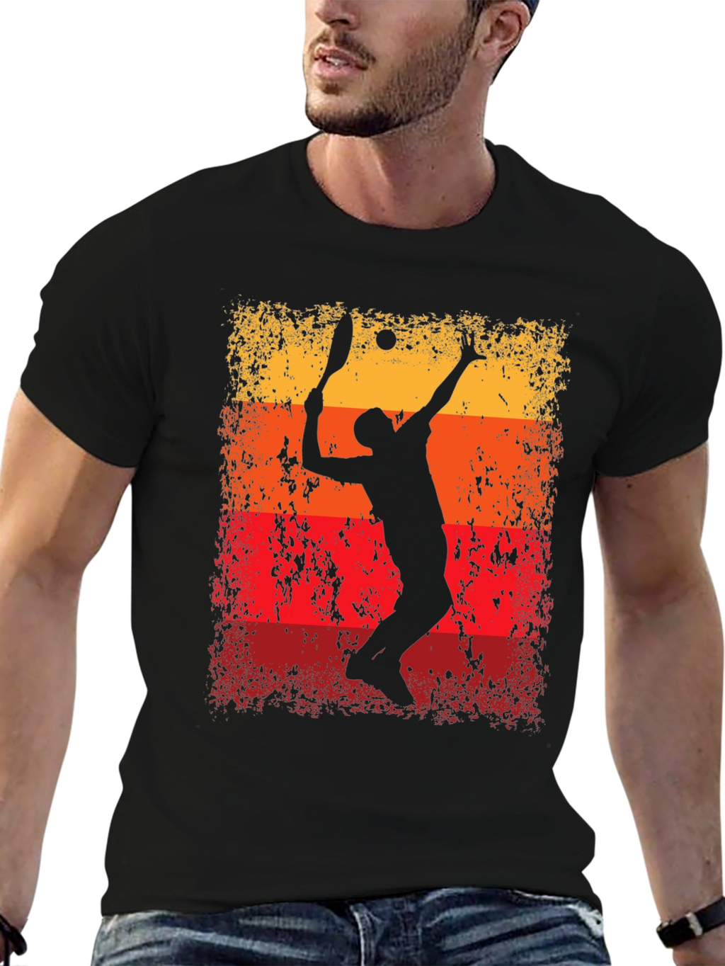 Tennis Player Graphic T-Shirt - Retro Style