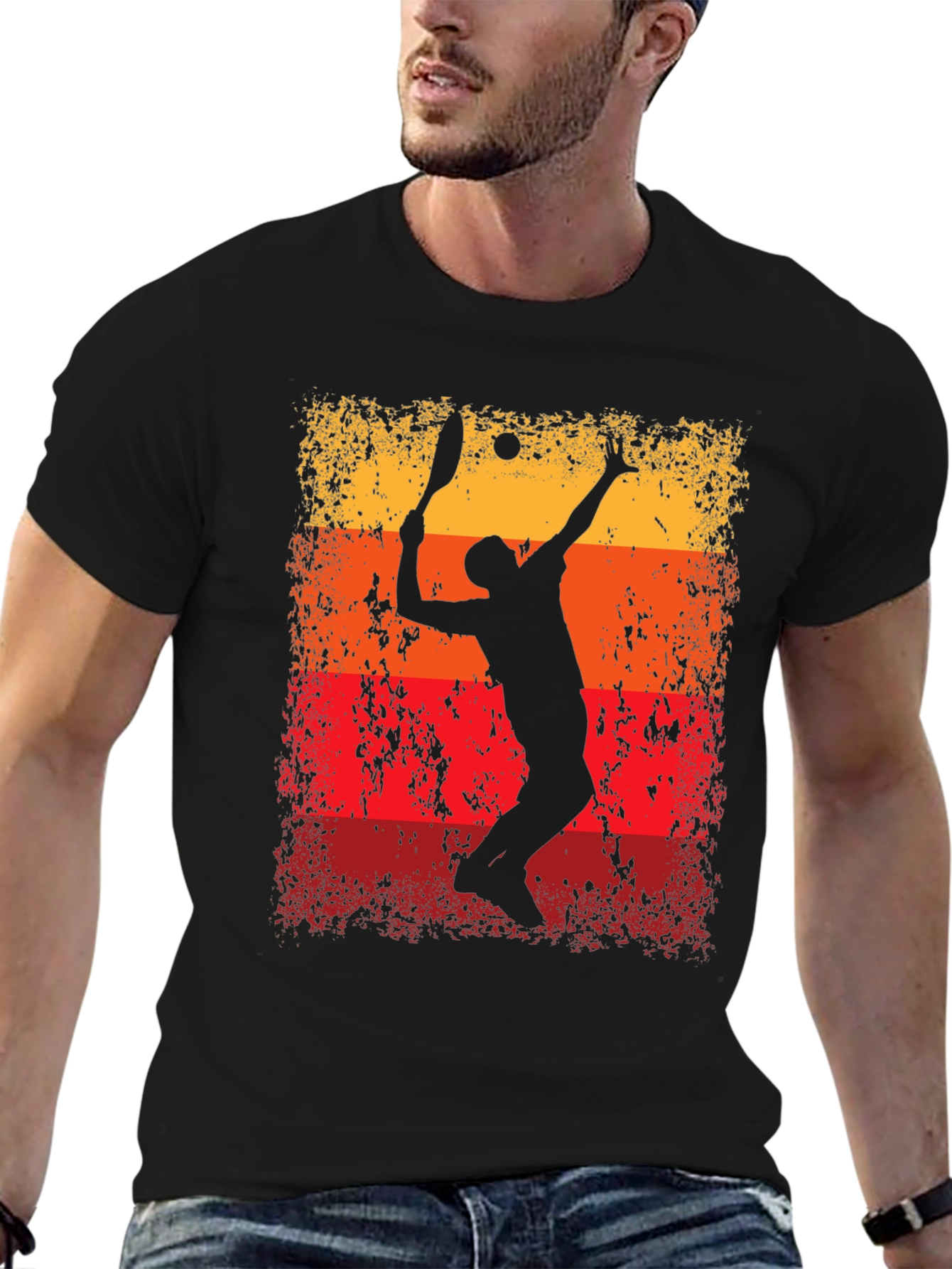 Tennis Player Graphic T-Shirt - Retro Style