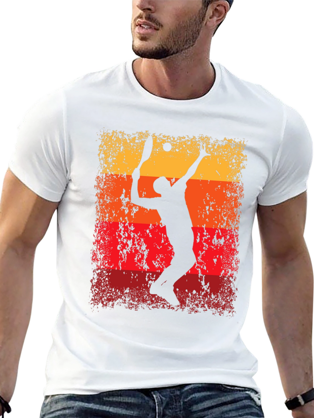 Tennis Player Graphic T-Shirt - Retro Style