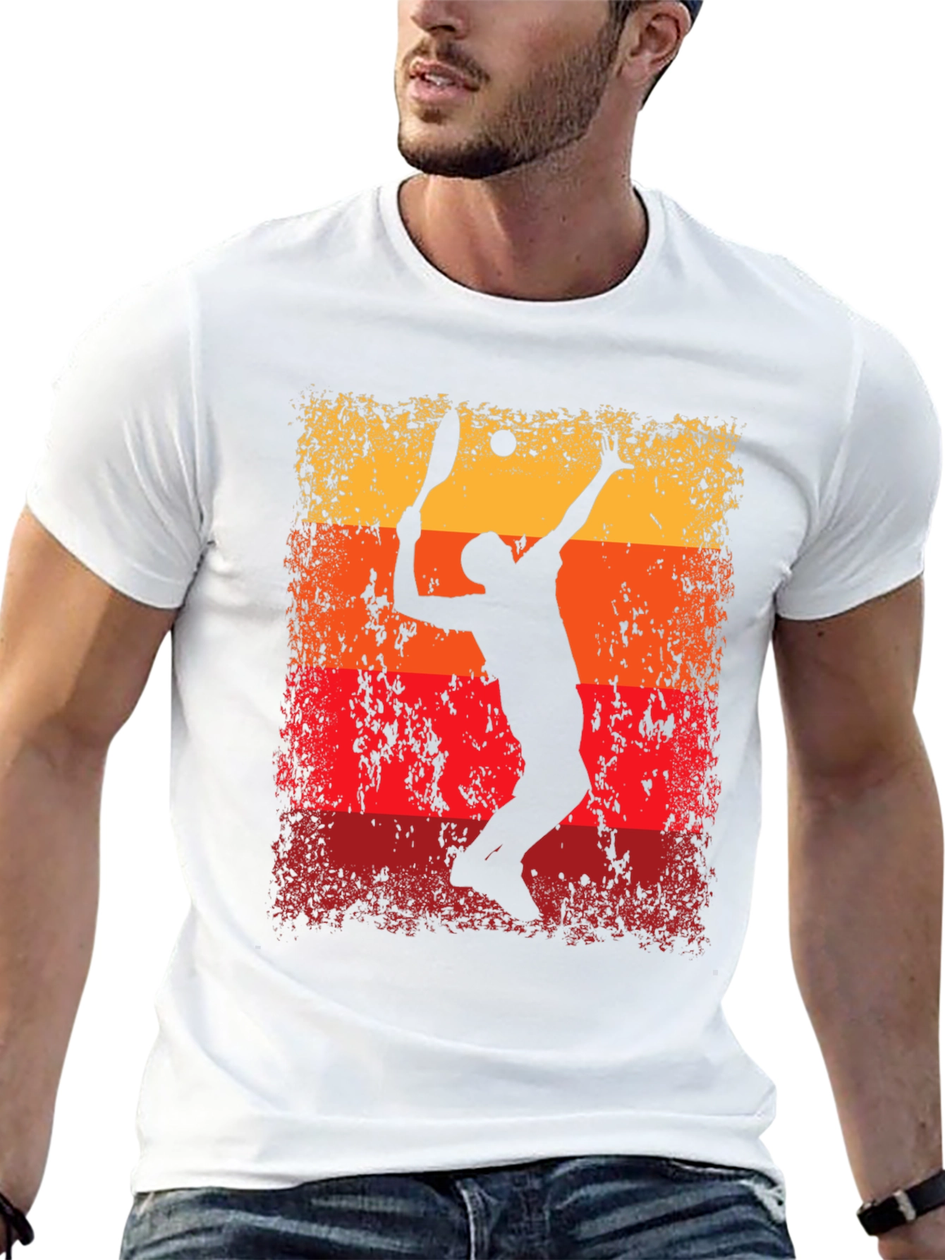 Tennis Player Graphic T-Shirt - Retro Style