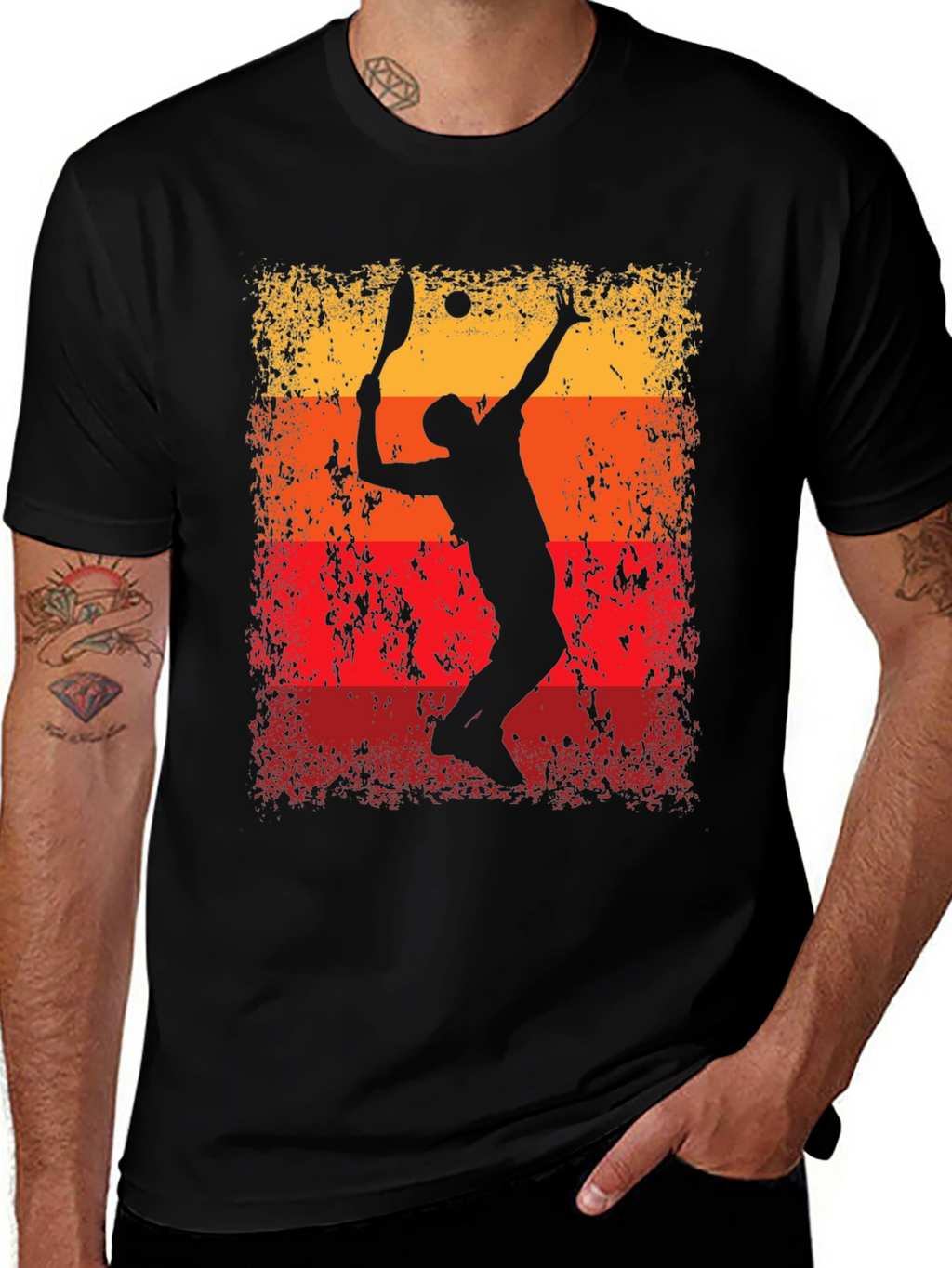 Tennis Player Graphic T-Shirt - Retro Style