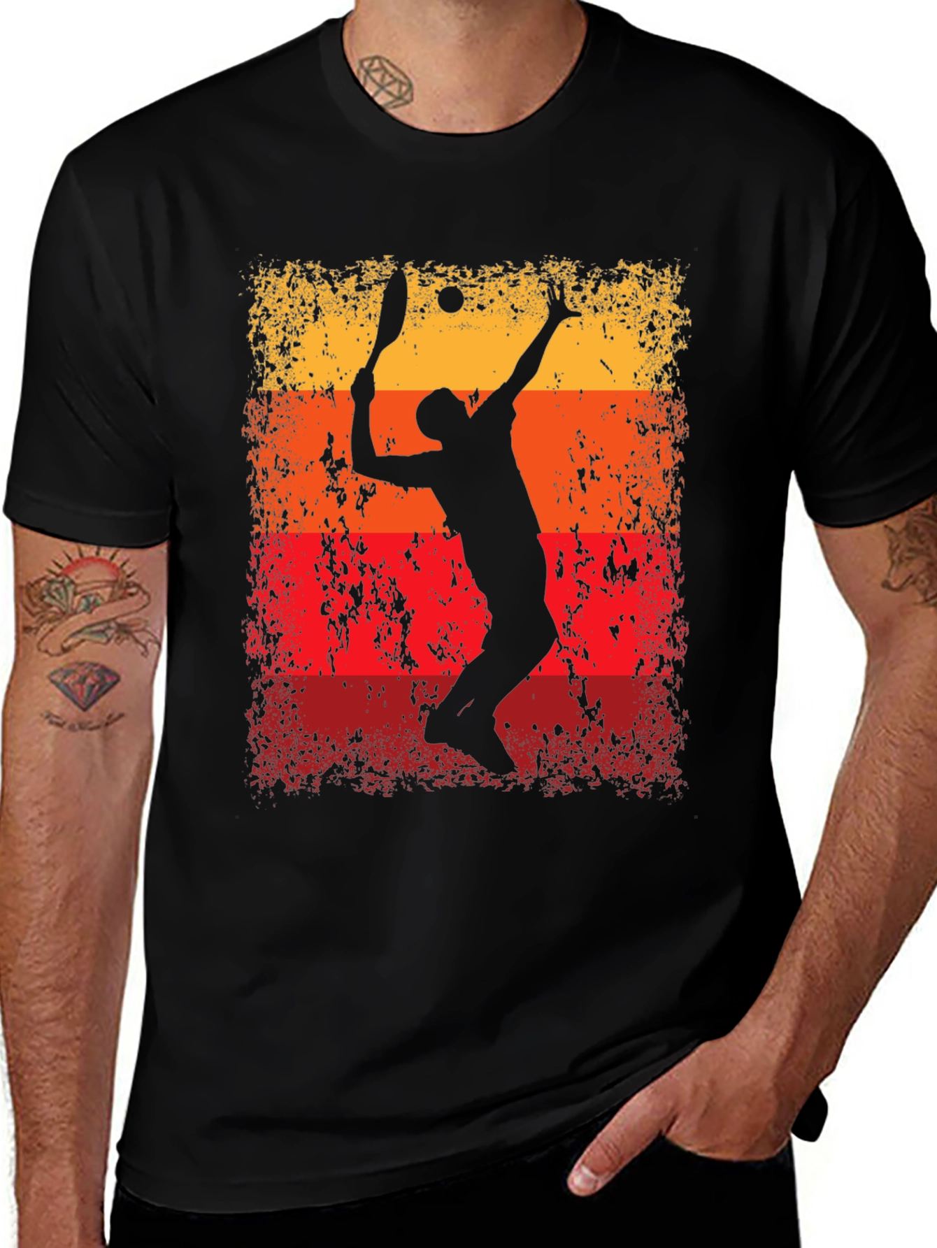 Tennis Player Graphic T-Shirt - Retro Style