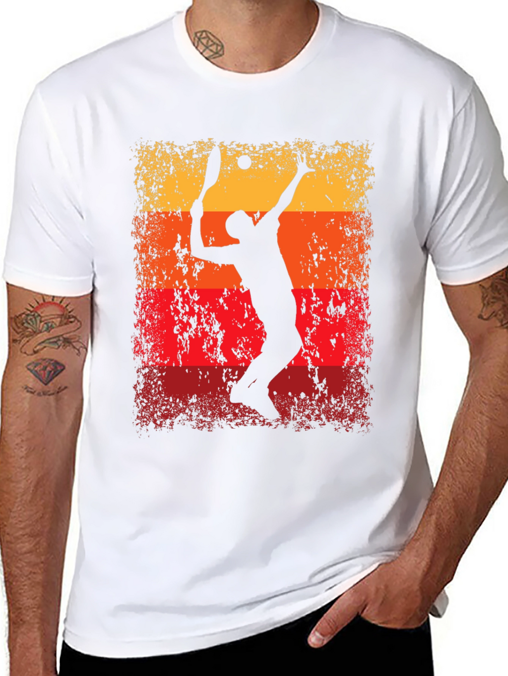 Tennis Player Graphic T-Shirt - Retro Style
