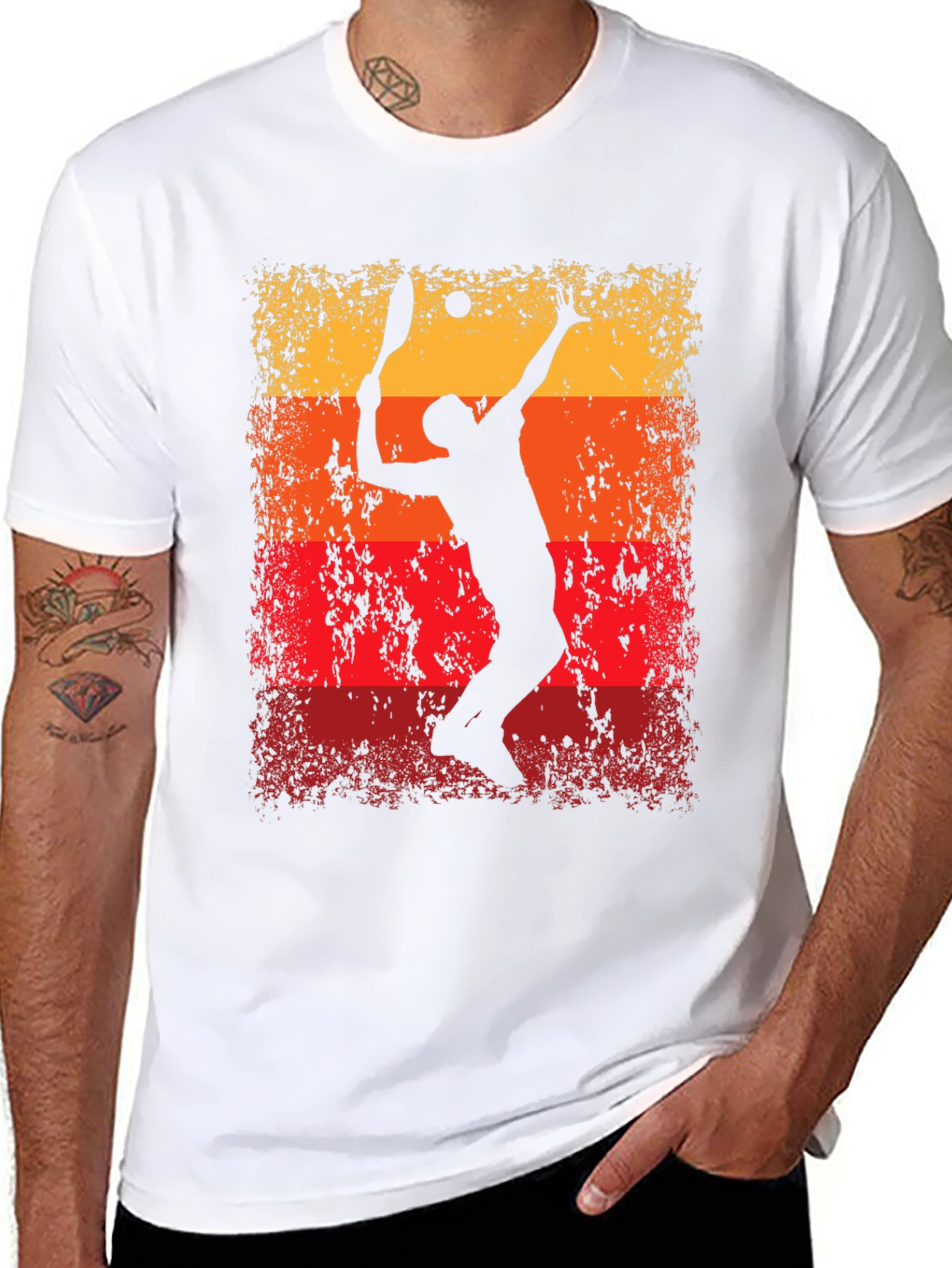 Tennis Player Graphic T-Shirt - Retro Style