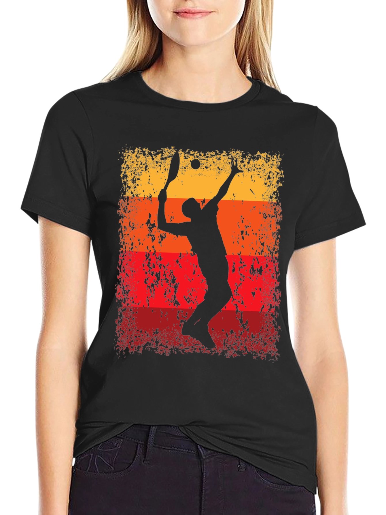 Tennis Player Graphic T-Shirt - Retro Style