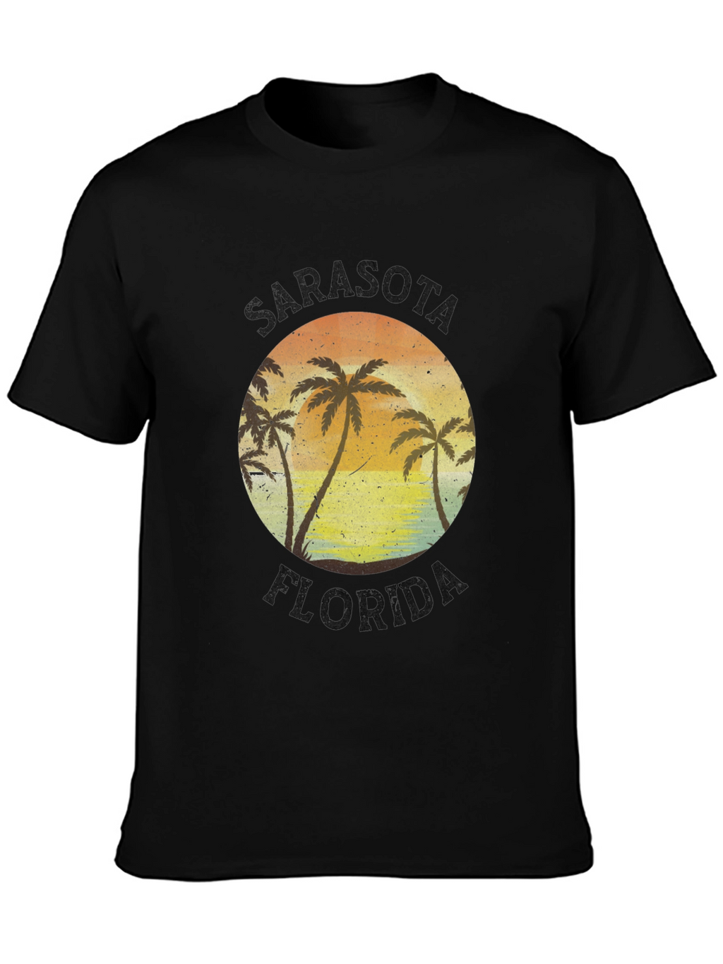 Sarasota Florida Palm Tree Sunset Graphic T-Shirt