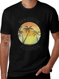 Sarasota Florida Palm Tree Sunset Graphic T-Shirt