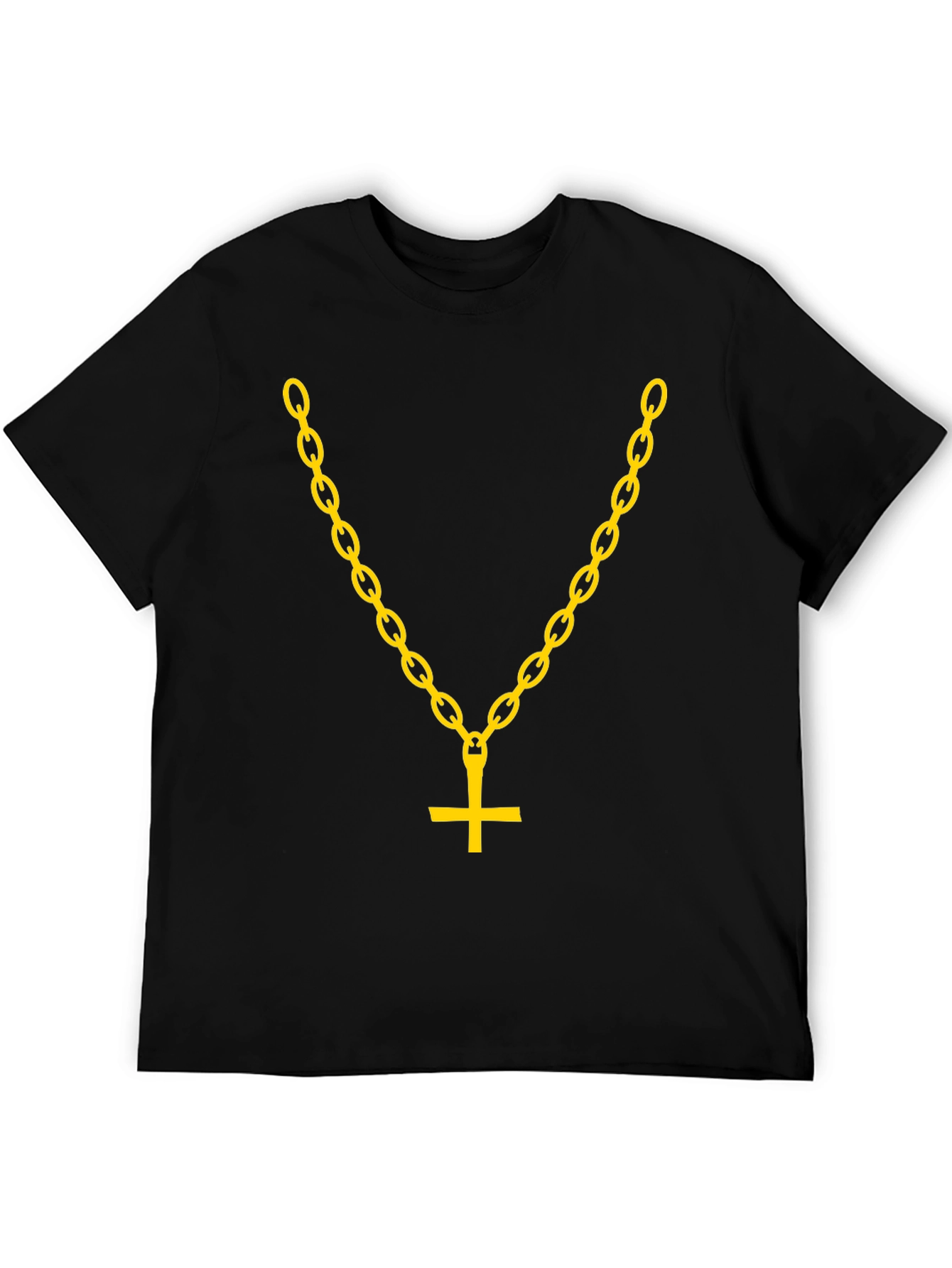 Inverted Cross Chain Graphic Tee - Bold Statement Shirt