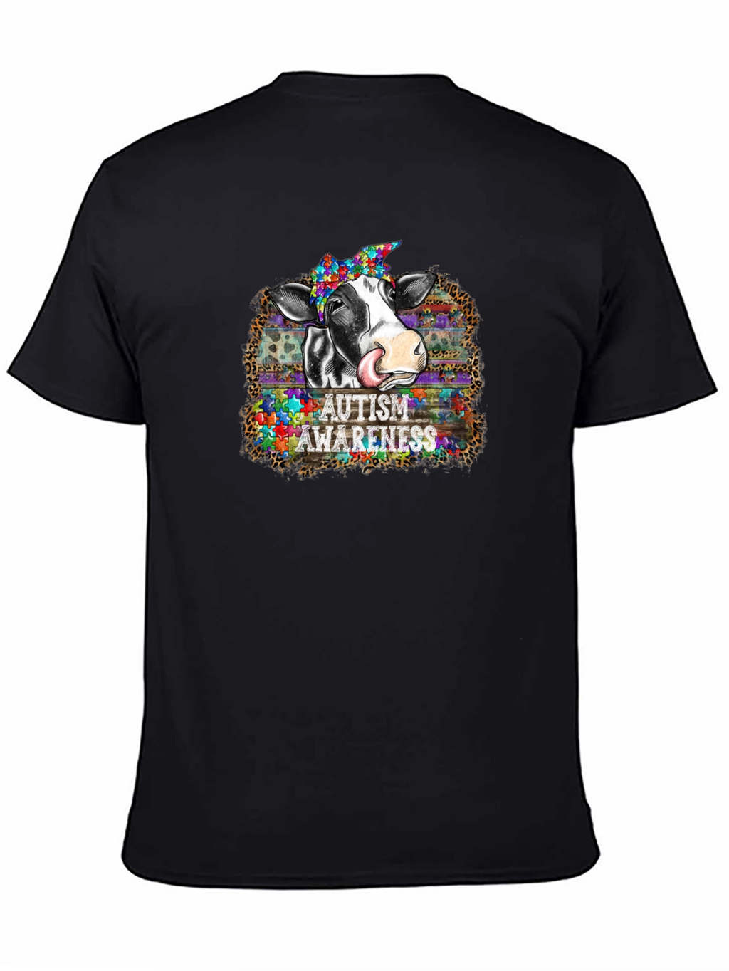 Autism Awareness Cow Graphic T-Shirt