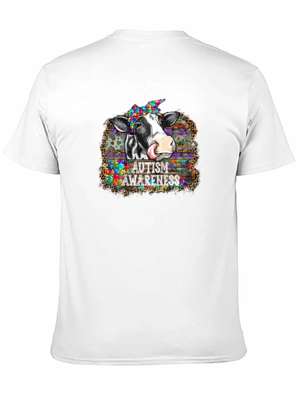 Autism Awareness Cow Graphic T-Shirt