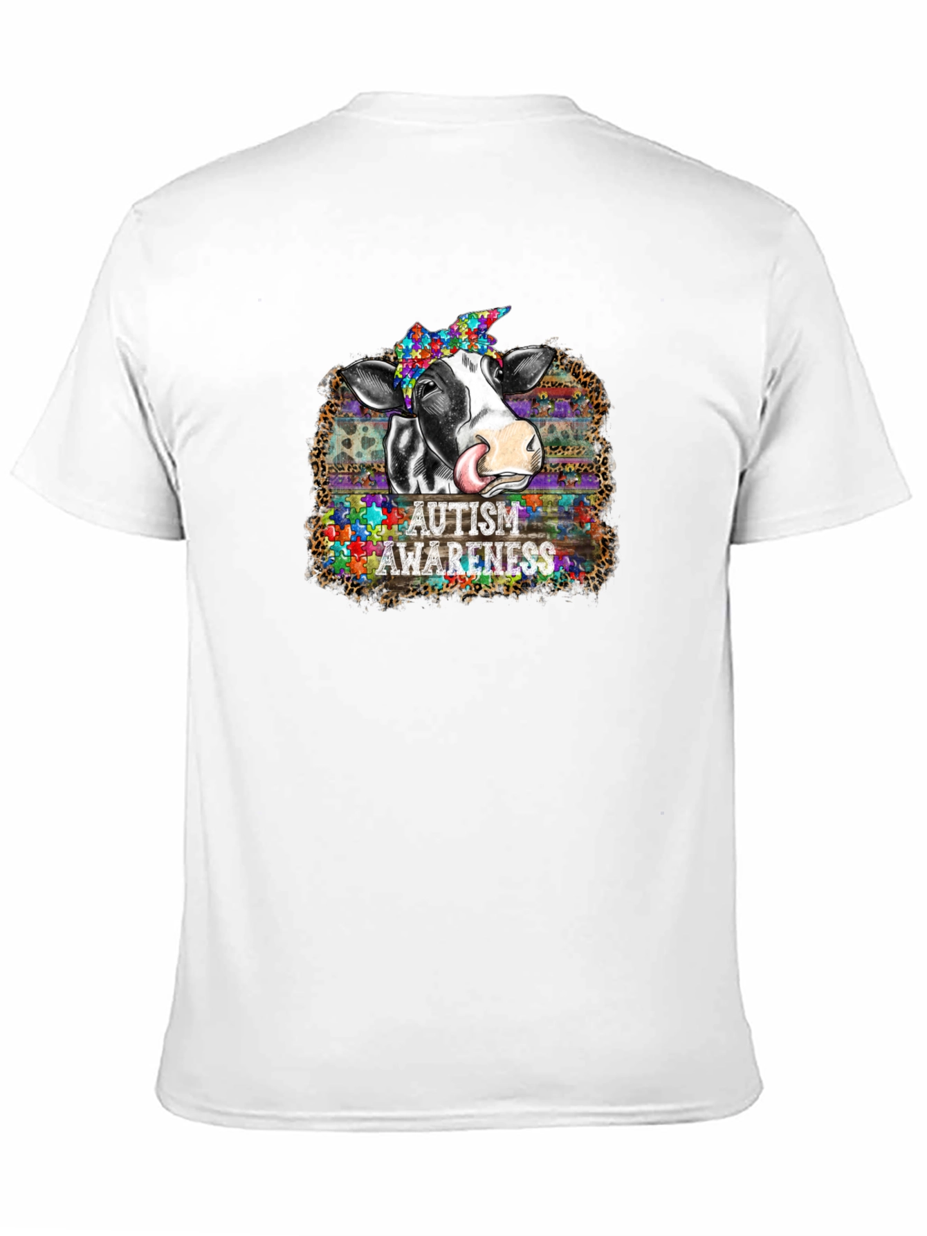 Autism Awareness Cow Graphic T-Shirt