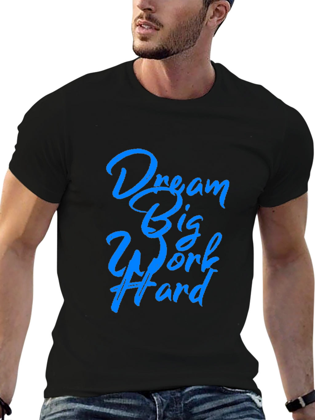 Dream Big Work Hard Black Tee