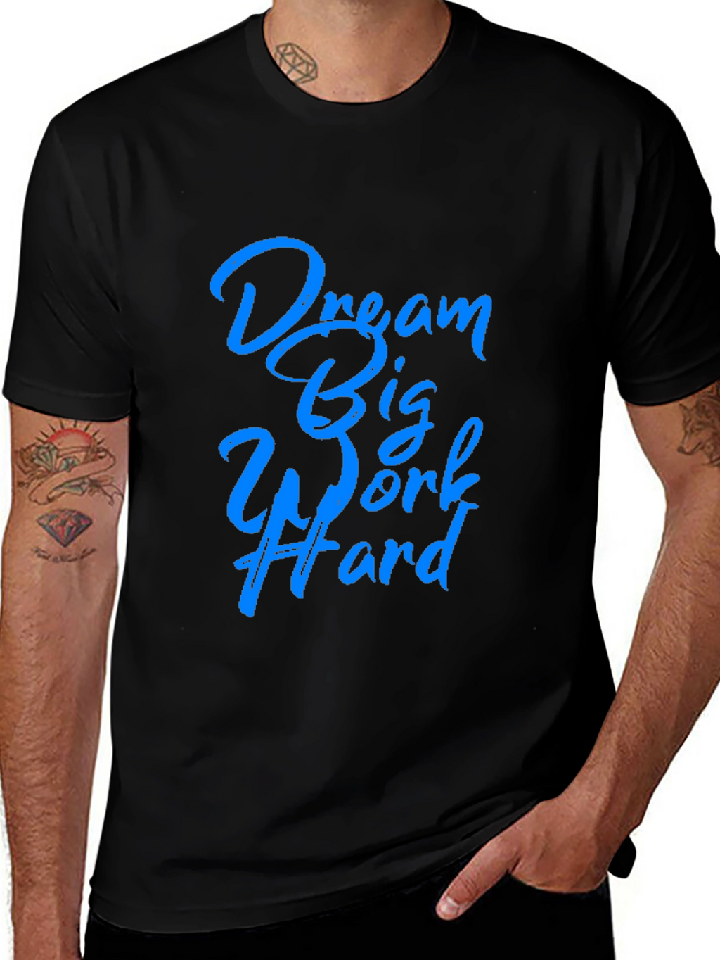 Dream Big Work Hard Black Tee