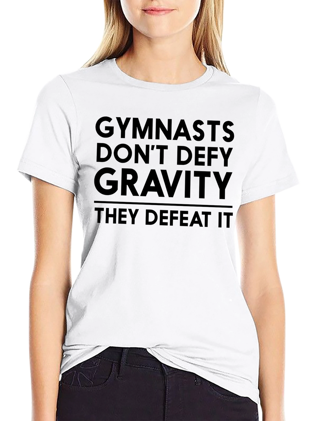 Gymnasts Defeat Gravity Black Graphic T-Shirt