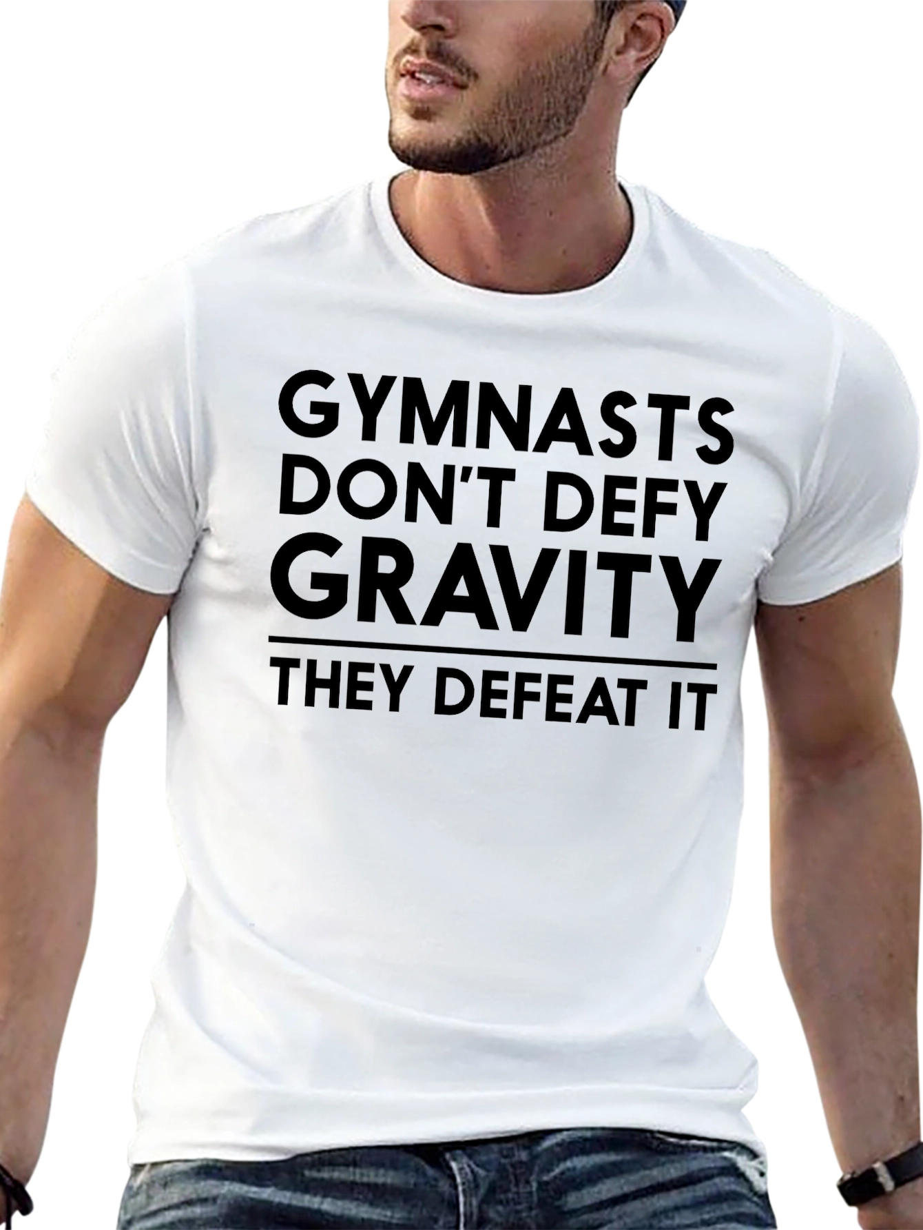 Gymnasts Defeat Gravity Black Graphic T-Shirt