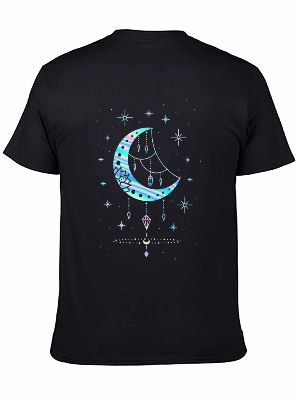 Celestial Moon Graphic T-Shirt - Black