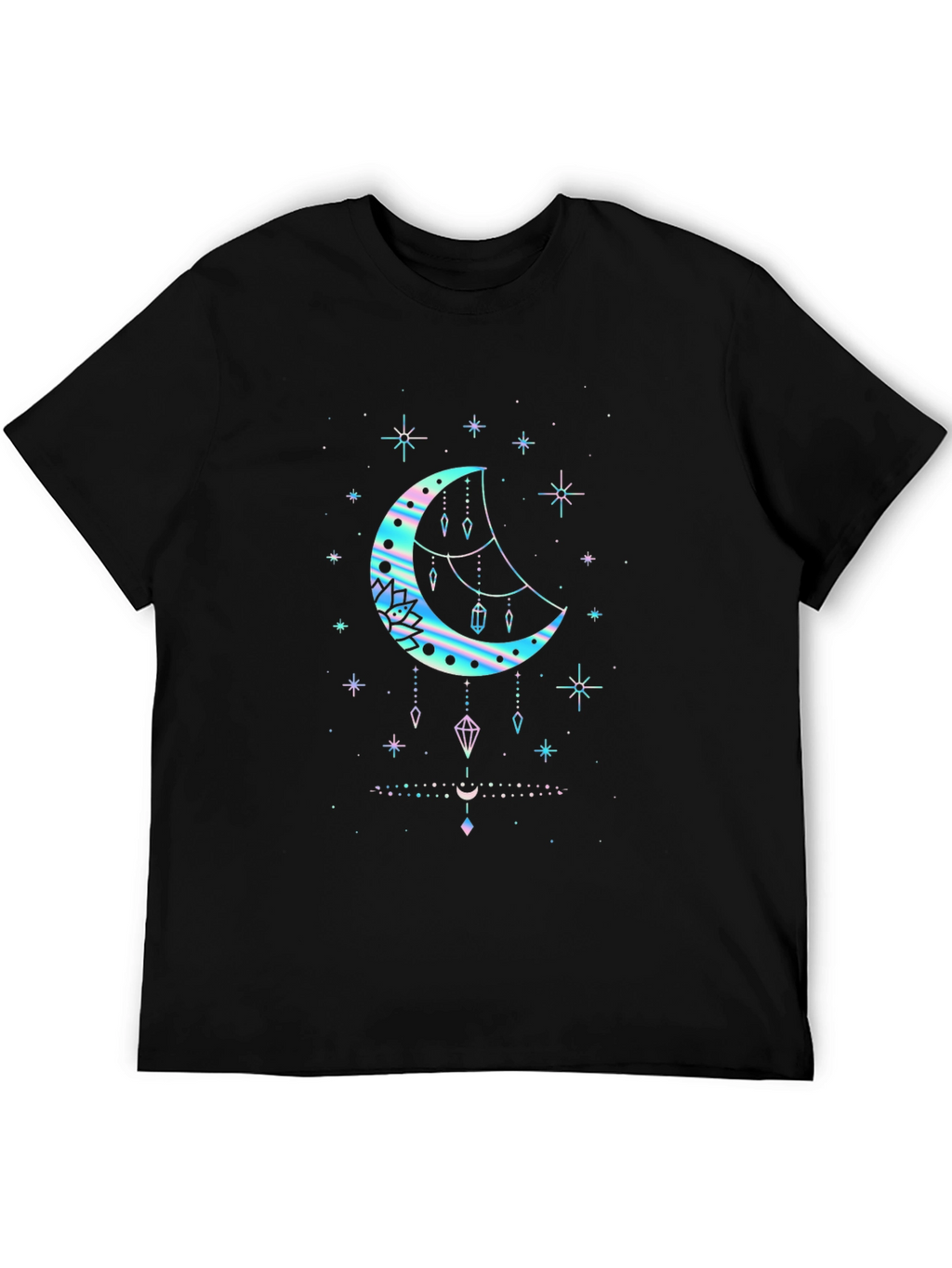 Celestial Moon Graphic T-Shirt - Black