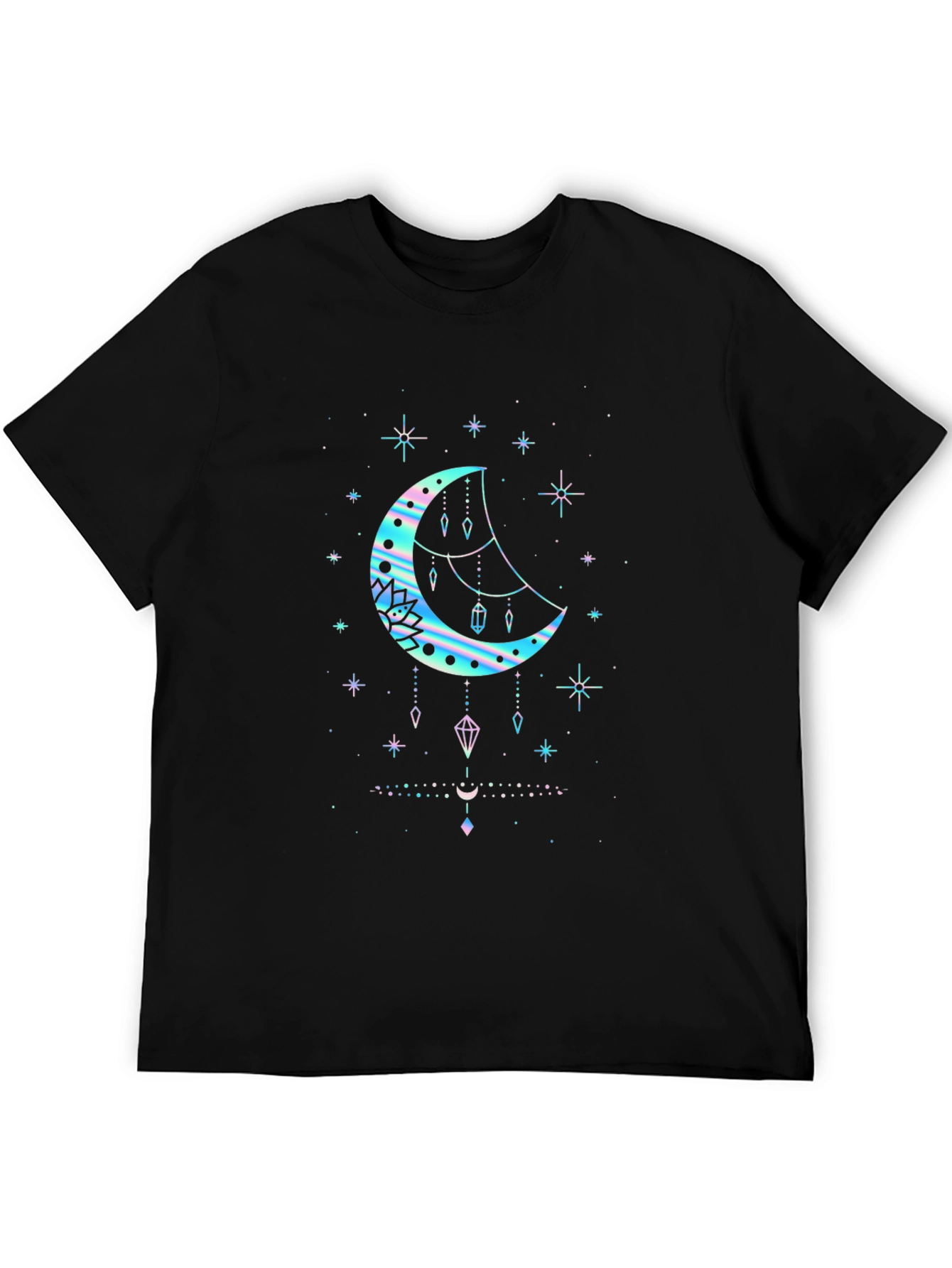 Celestial Moon Graphic T-Shirt - Black