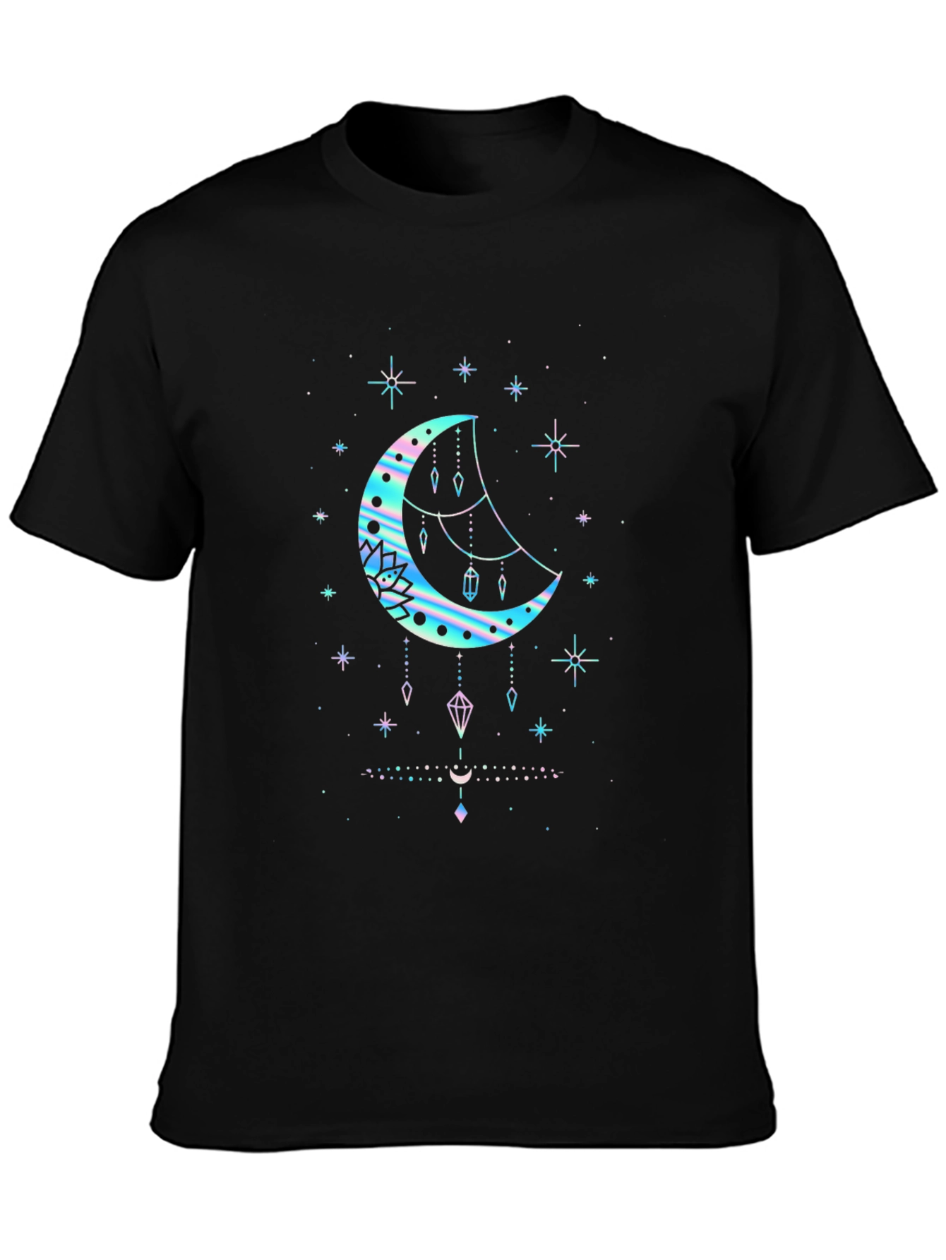 Celestial Moon Graphic T-Shirt - Black