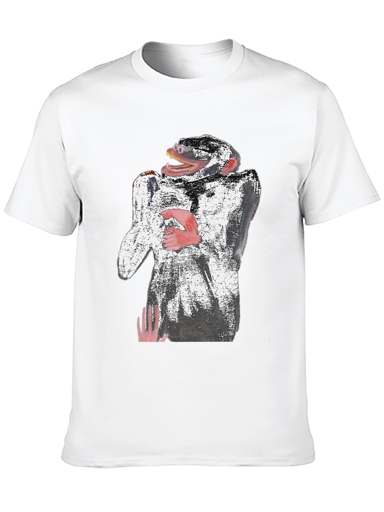 Abstract Monkey Graphic Tee - Black
