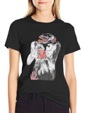 Abstract Monkey Graphic Tee - Black