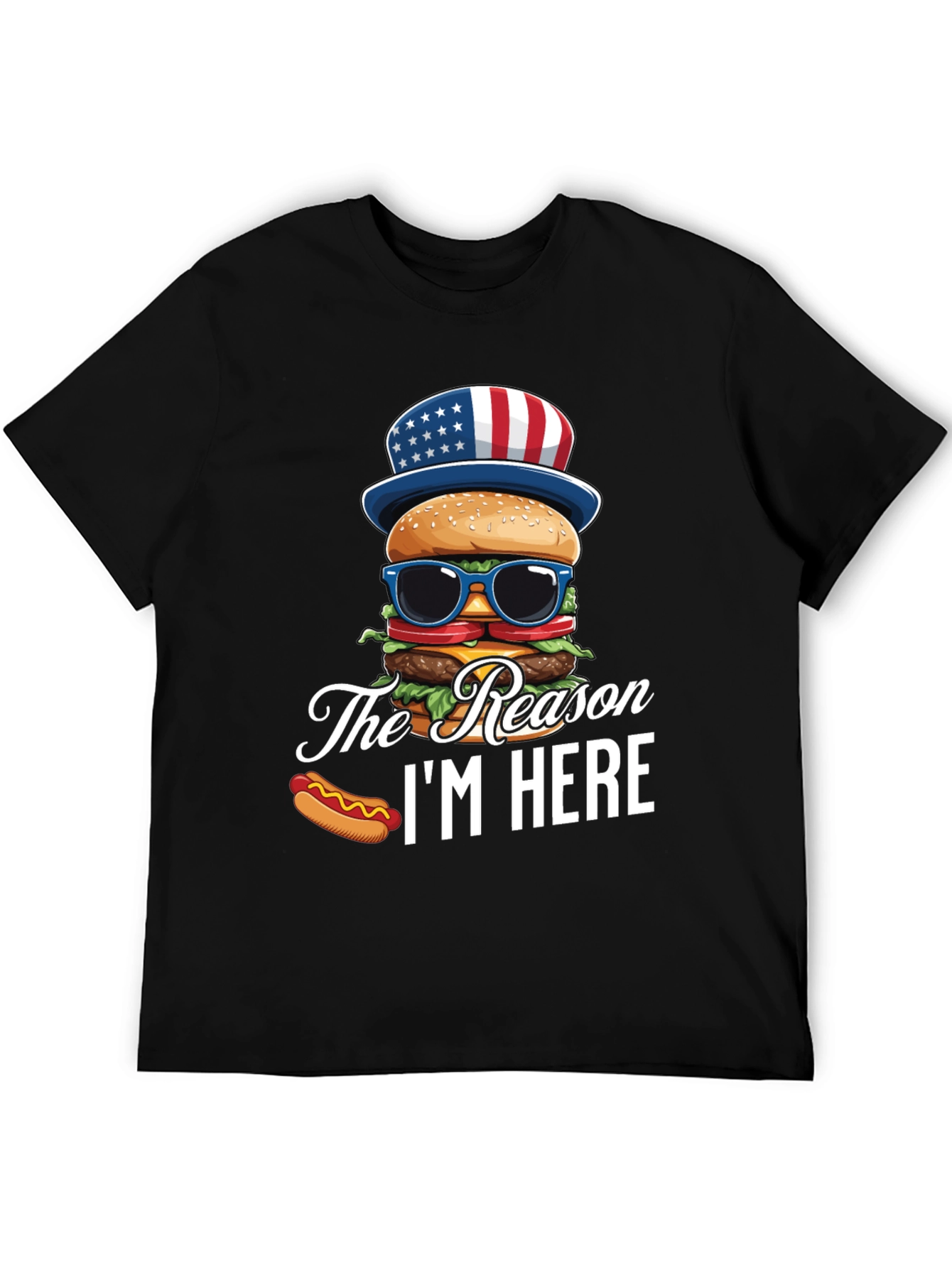 Patriotic Burger T-Shirt - The Reason Im Here