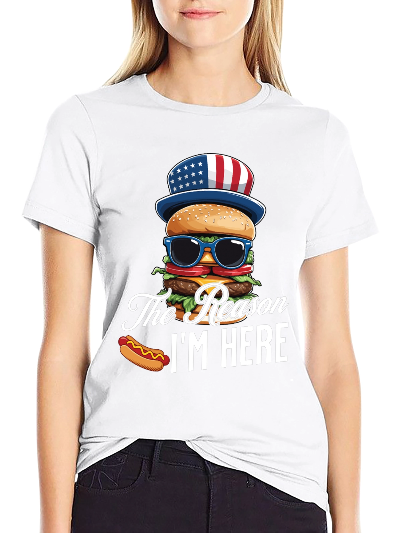 Patriotic Burger T-Shirt - The Reason Im Here