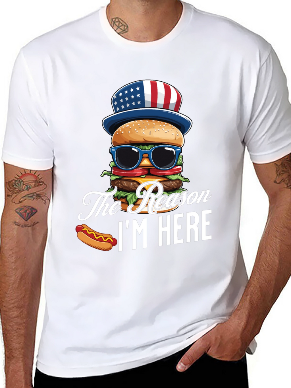 Patriotic Burger T-Shirt - The Reason Im Here