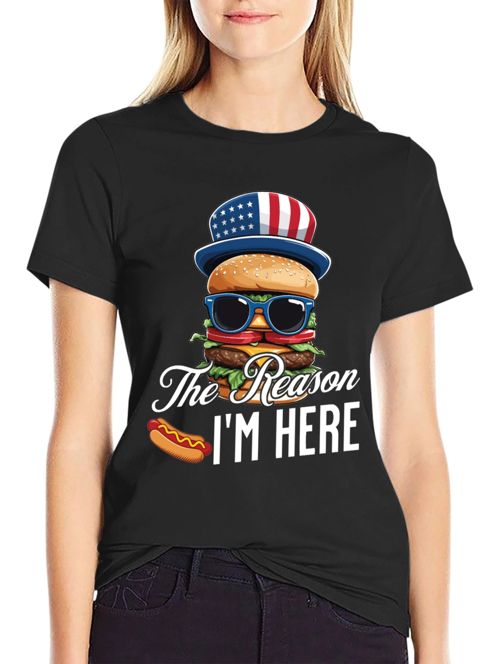 Patriotic Burger T-Shirt - The Reason Im Here