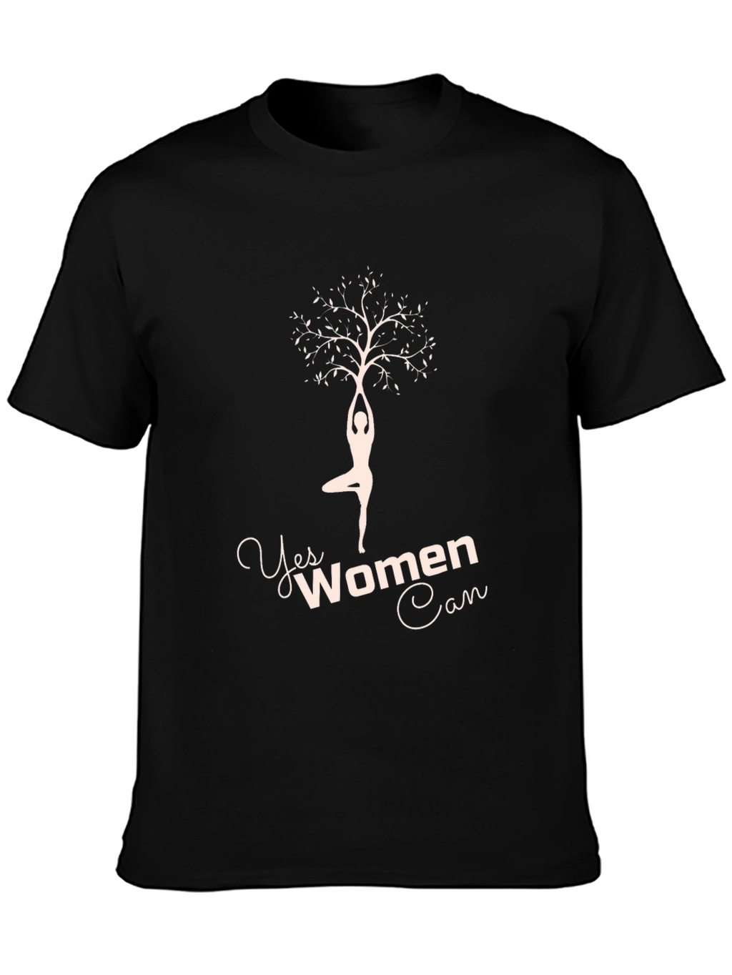 Yes Women Can Tree Yoga Tee - Black