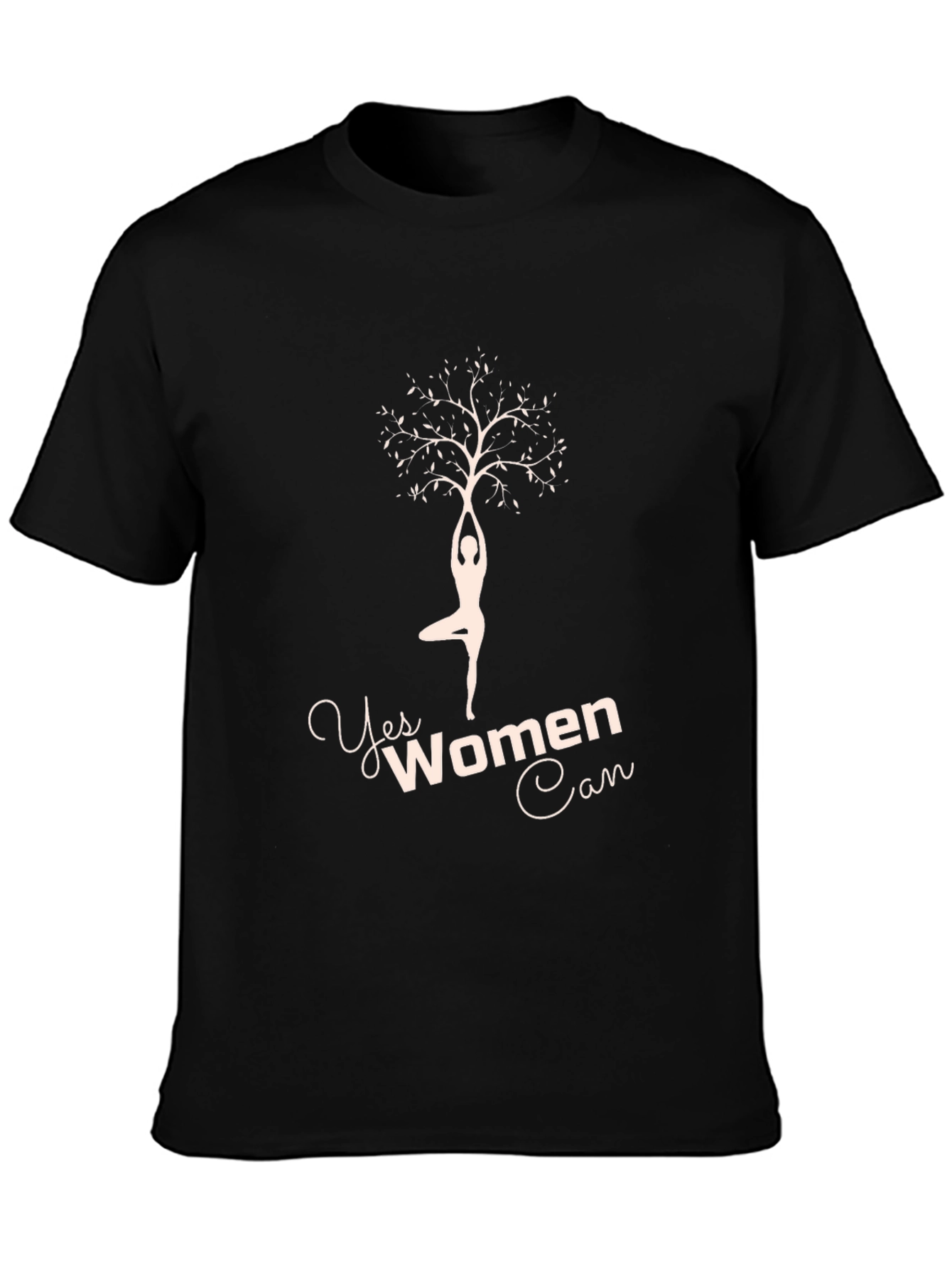 Yes Women Can Tree Yoga Tee - Black