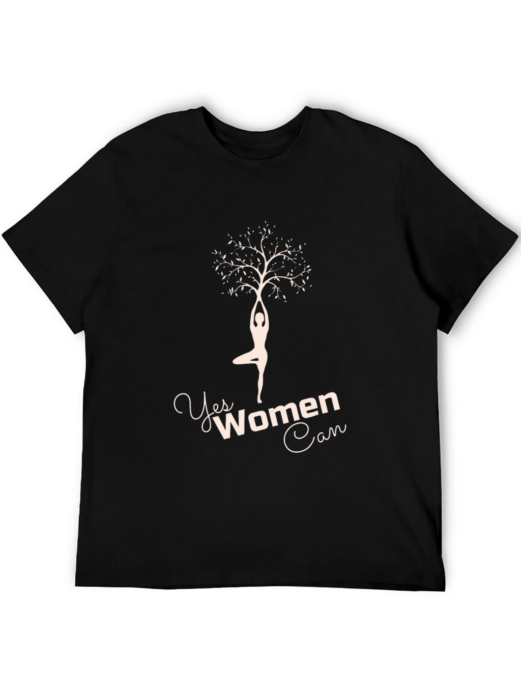 Yes Women Can Tree Yoga Tee - Black