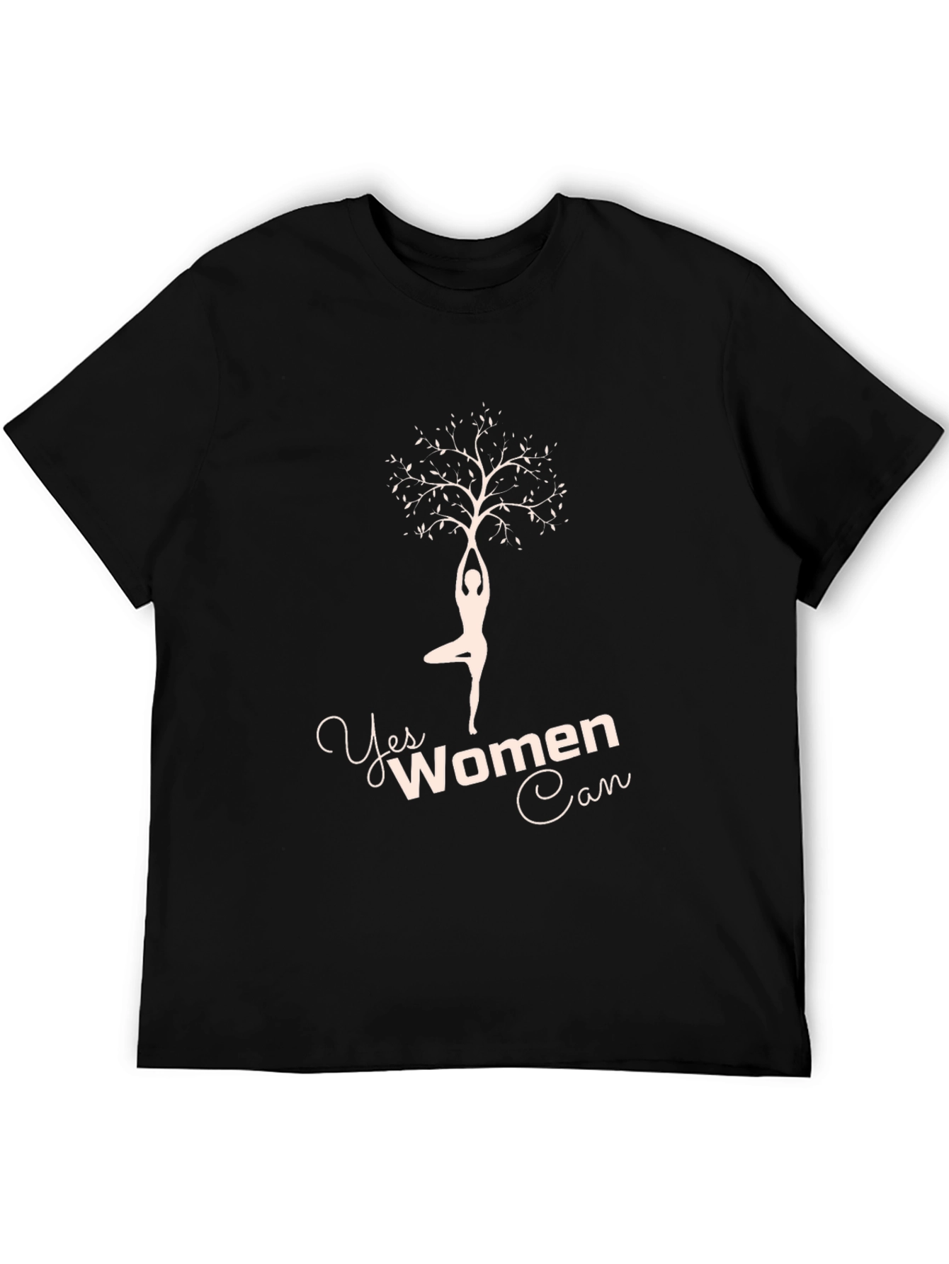 Yes Women Can Tree Yoga Tee - Black