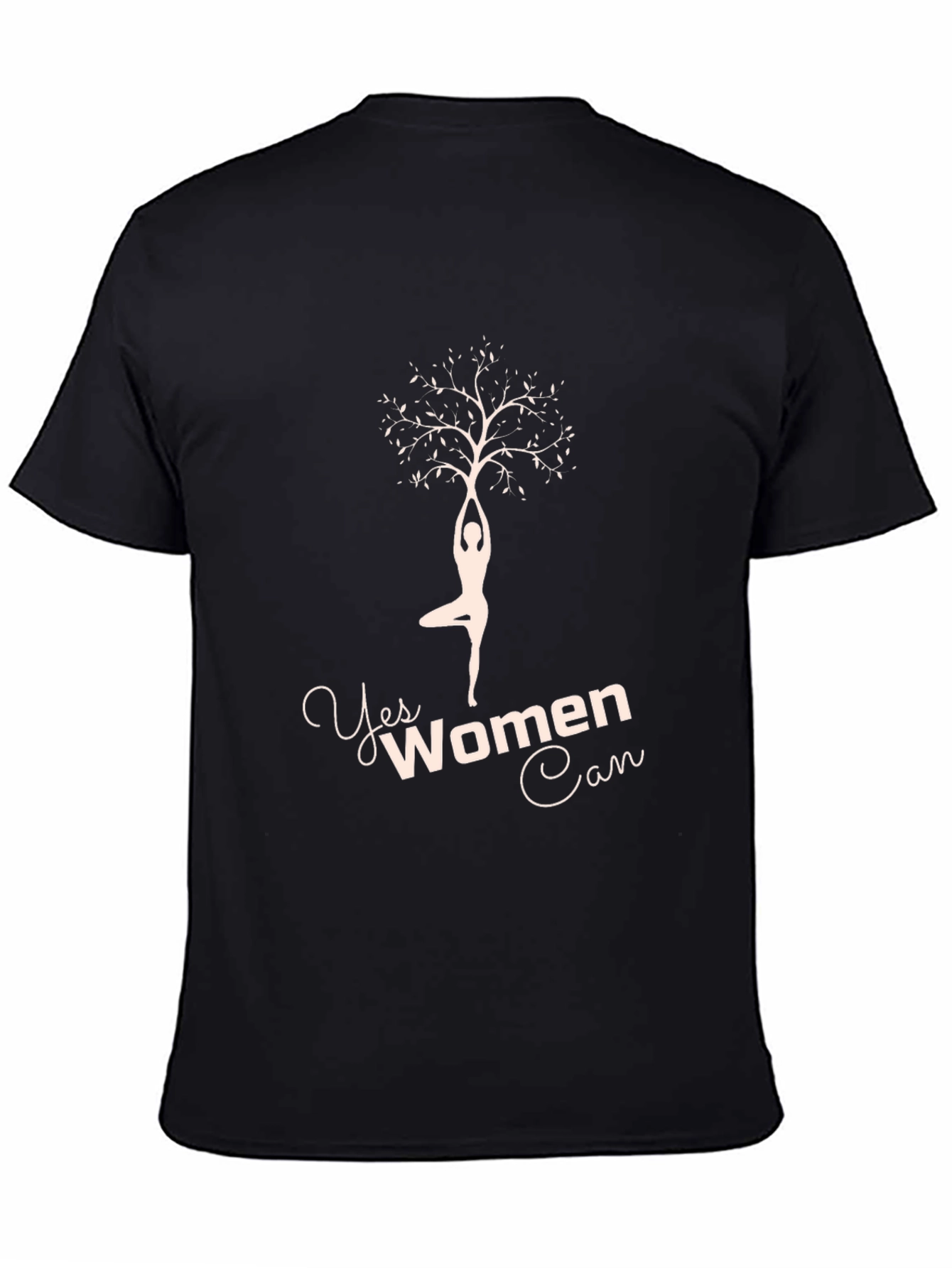 Yes Women Can Tree Yoga Tee - Black