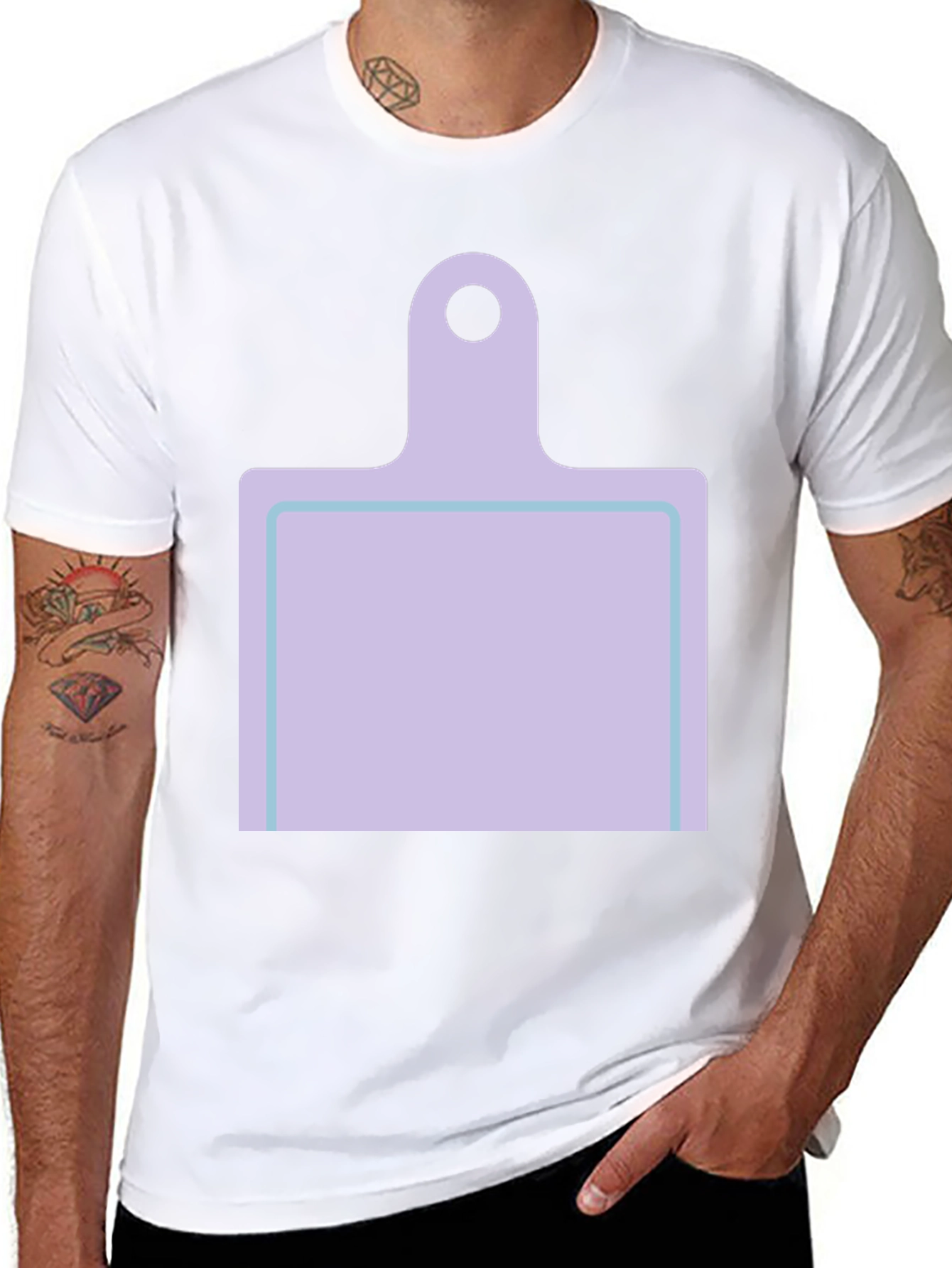 Novelty Cutting Board Graphic Tee - Black Casual Shirt