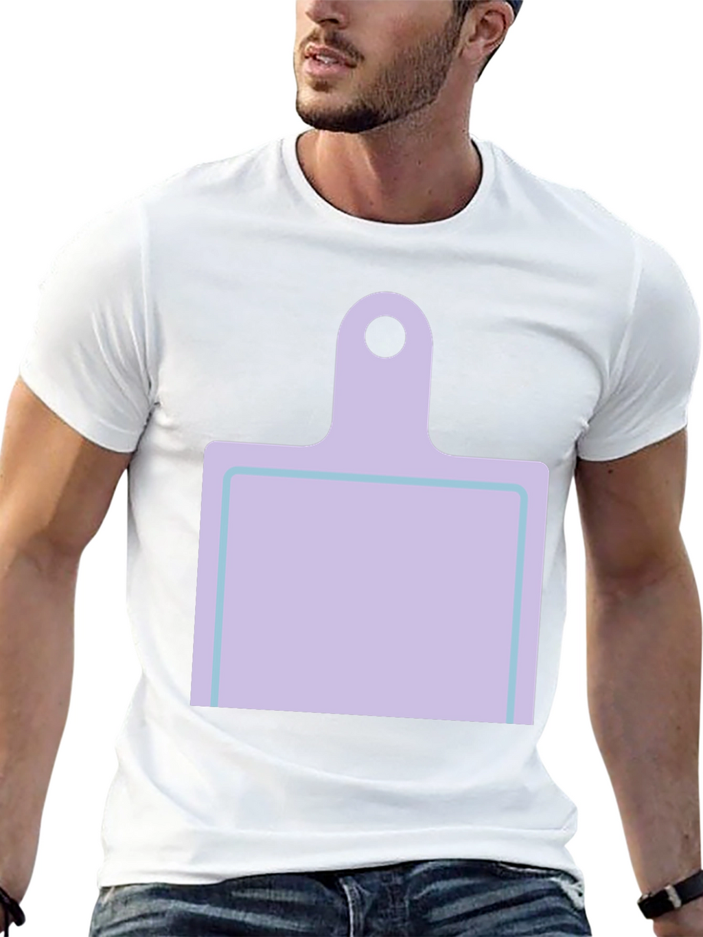 Novelty Cutting Board Graphic Tee - Black Casual Shirt