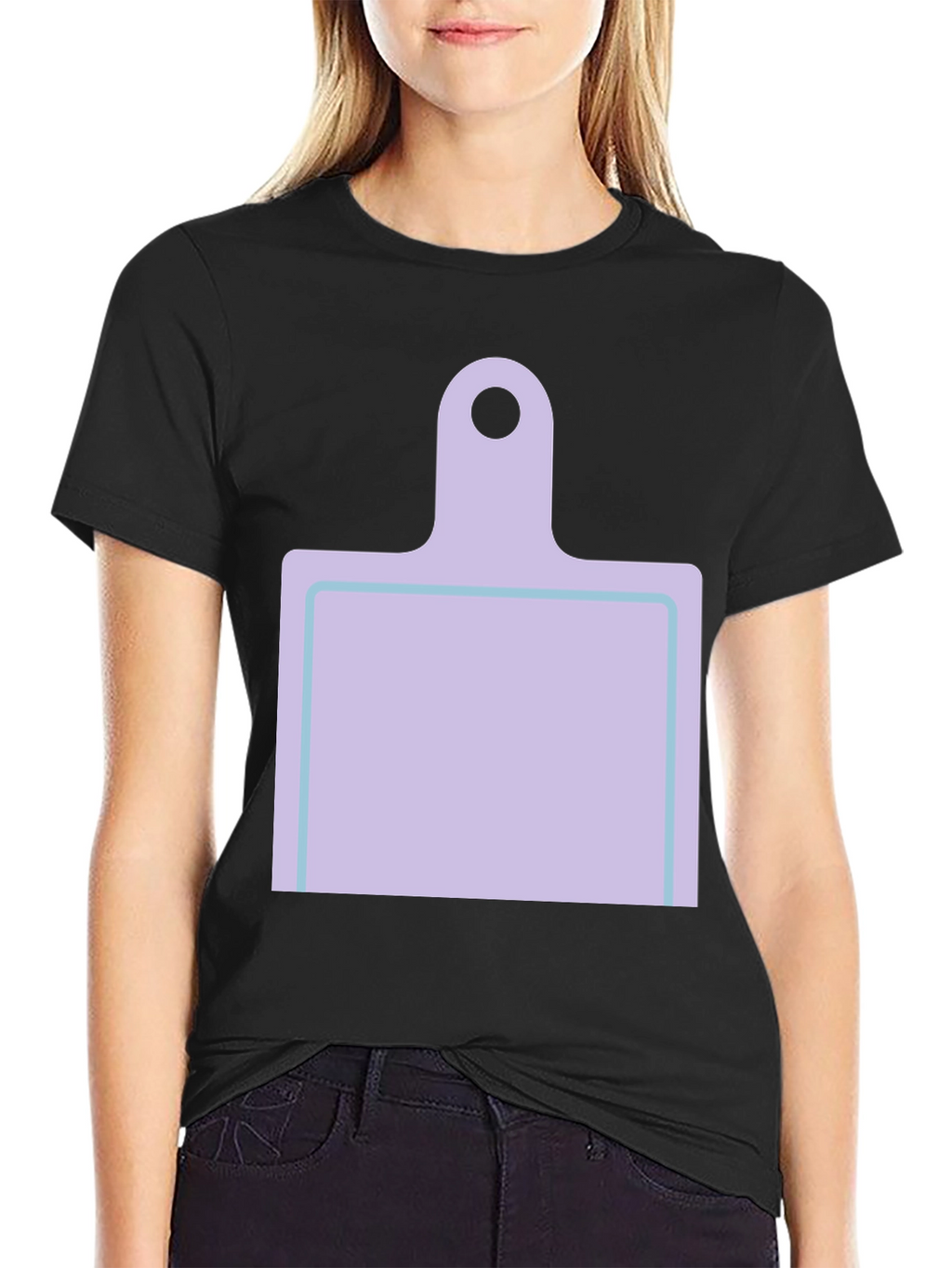 Novelty Cutting Board Graphic Tee - Black Casual Shirt
