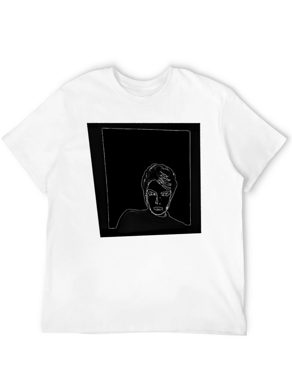 Abstract Portrait Graphic Tee - Black
