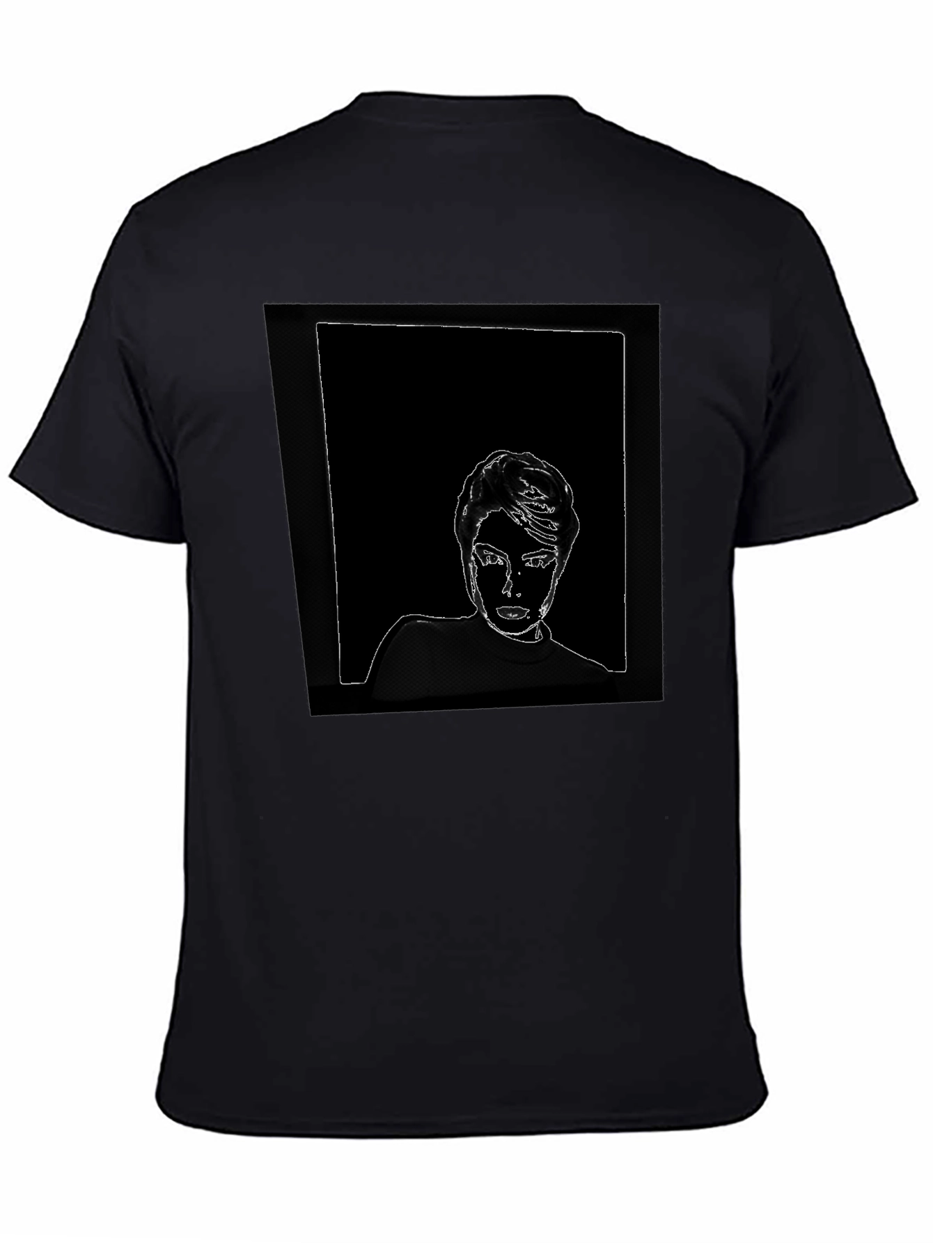 Abstract Portrait Graphic Tee - Black